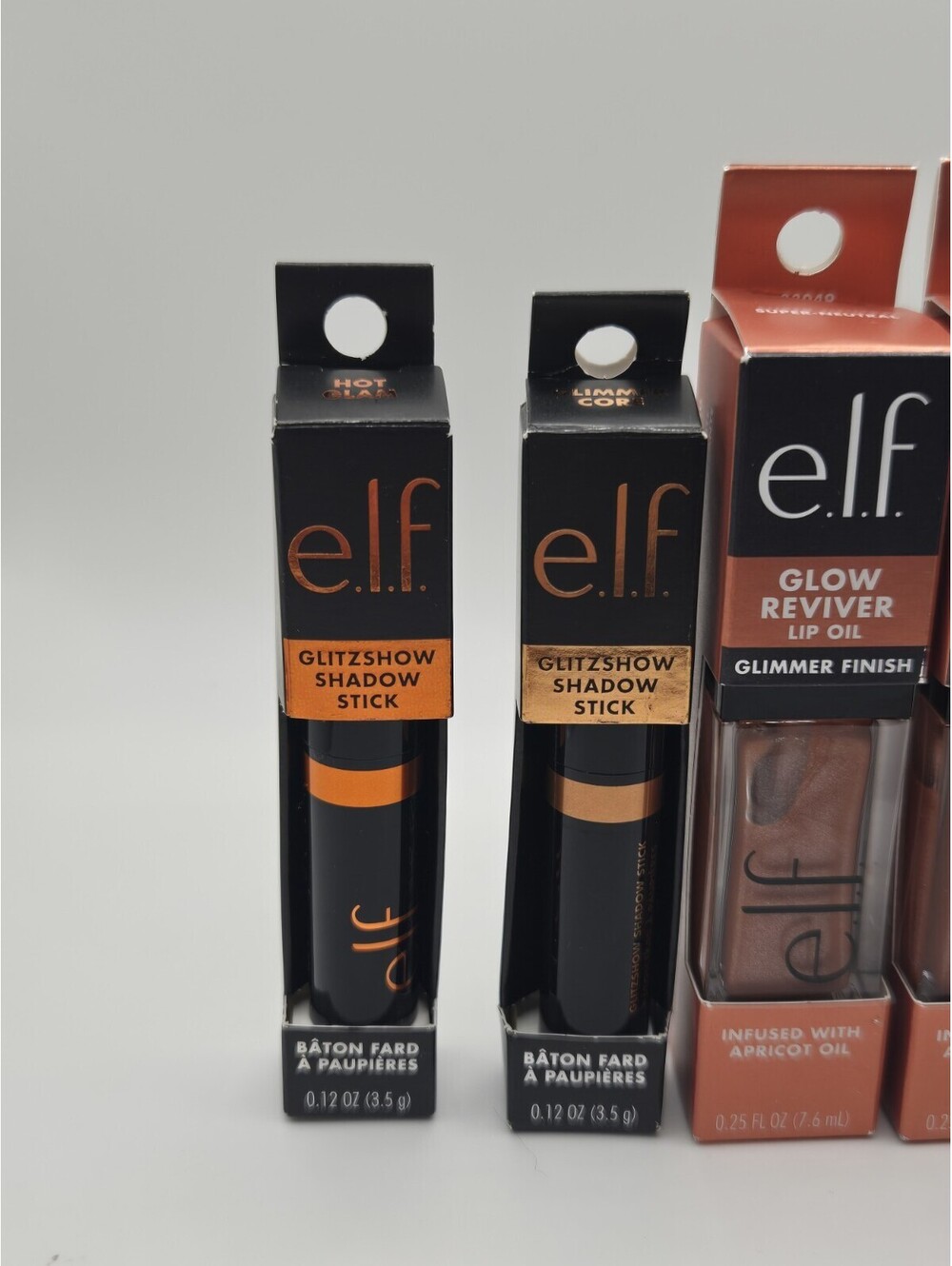 e.l.f. Cosmetics Makeup Lot 5pc Glow Reviver Lip Oils Shadow Sticks Brow Pen - Picture 3 of 5